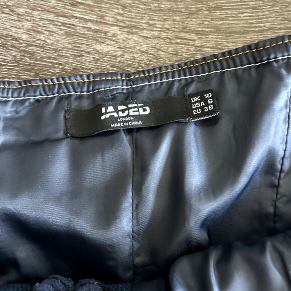 NWOT Jaded London Denim Corset Top Lace-Up Utility Pocket Y2K Jean Bustier US 6 - Picture 7 of 16